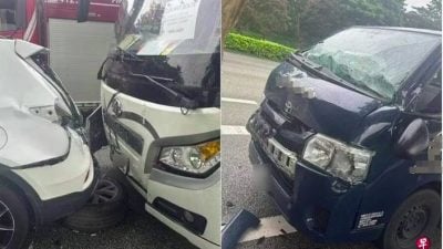 四車連撞貨車成“夾心餅” 司機：差點死掉