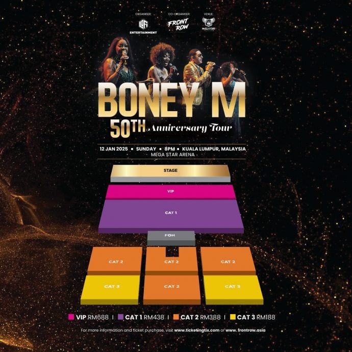 Boney M欢庆50周年 明年1月12日吉隆坡开唱