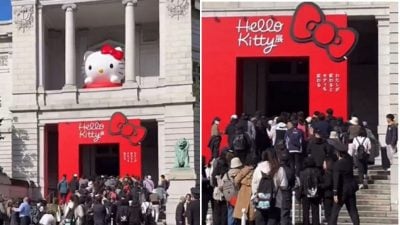 东京博物馆办Kitty展　中国人狂挤“大量代购买爆”惹怒日本网友