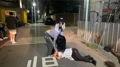 當街咬女同學耳朵 男大生爛醉叫囂帶返警局