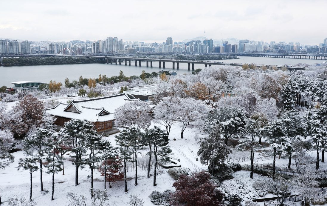 首尔初雪罕见积雪达20分分　全市发布大雪预警  