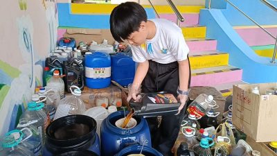 槟岛区食用油回收赛   新民夺小学组冠军