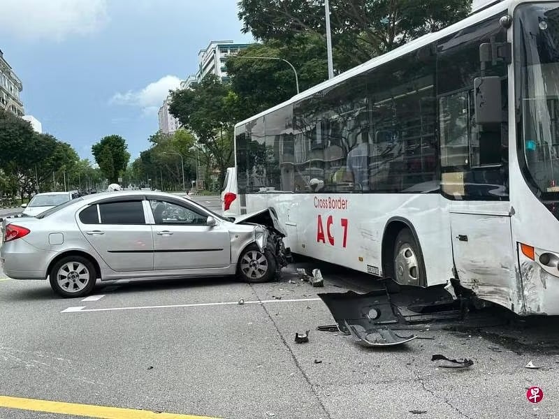 （已签发）柔：狮城二三事：本地注册汽车狮城车祸  警方车内搜出漏税香烟