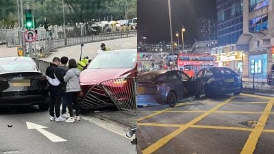 香港4小时两宗Tesla车祸 幸两宗意外均无酿伤亡