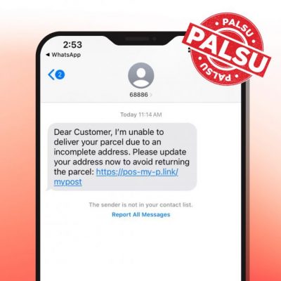 包裹无法送达需更新资料？ 大马邮政：慎防假短讯  