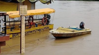 河水仅差1公尺达警戒线   江沙进入警戒状态