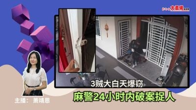 大柔佛三分钟 | 3贼大白天爆窃，麻警24小时内破案捉人