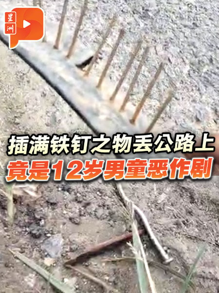 插满铁钉之物丢公路上 竟是12岁男童恶作剧