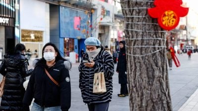 中国呼吸道疾病大流行中 北京流感1月上旬达高峰