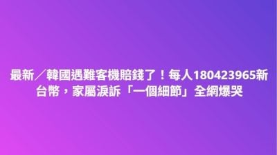 韩济航未确定赔偿金额  遇难者获赔2470万 假的