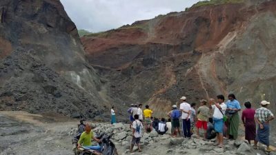 缅甸玉石矿区山体滑坡 造成至少12死多人失踪