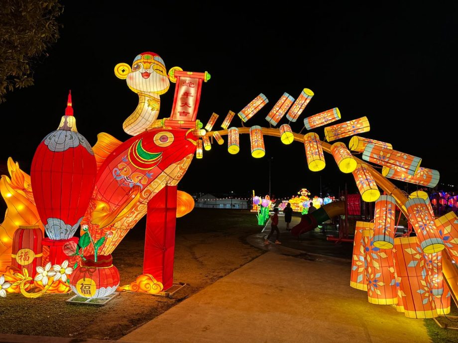 NS芙蓉：芙蓉国会议员服务中心罗白广场办新春花灯展，陆兆福亲自主持亮灯仪式