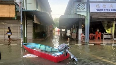 江水高涨．加拿逸市区淹水