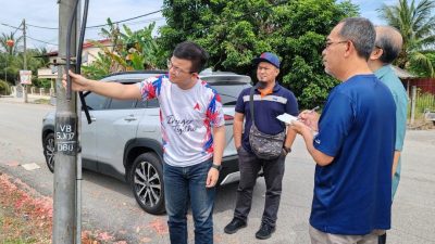 端洛电缆被窃 悬半空  张迪翔马电讯巡视寻策解决